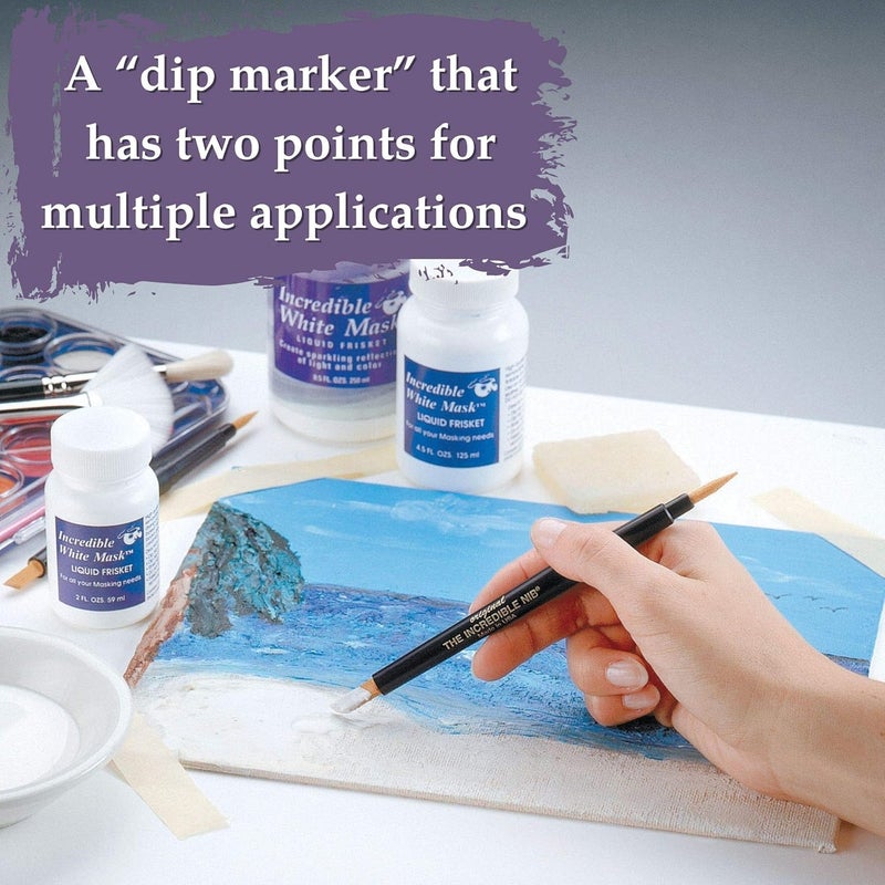 Grafix Original Incredible Nib, Unique Acrylic Fiber Applicator for Applying Liquid Frisket, Watercolor, Acrylic, Tempera, Gouache, Fabric Paint, and More. - Image 1